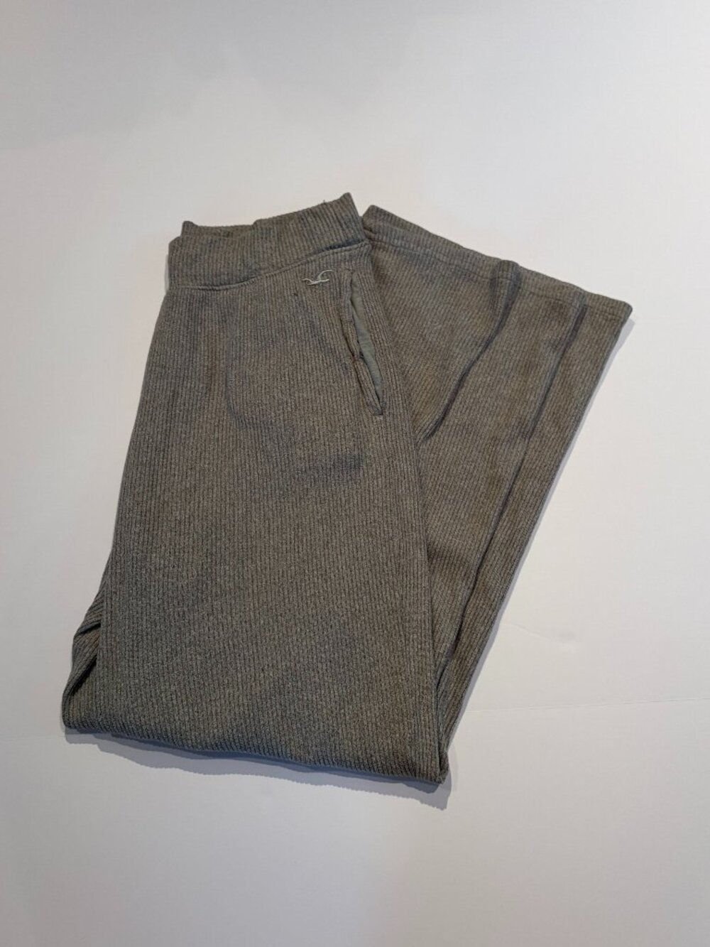 Hollister Gray Ribbed Wide Leg Lounge Pants Women's XS
